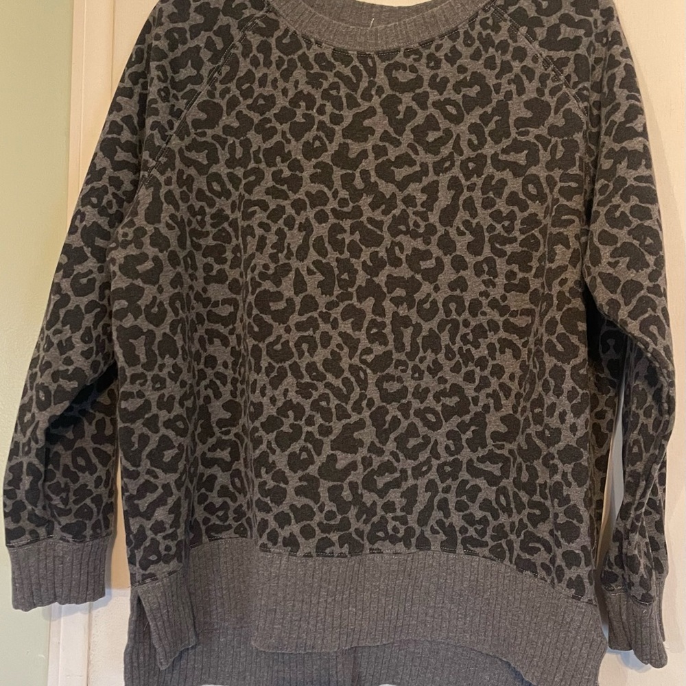 Maurices Charcoal Leopard Print Sweatshirt